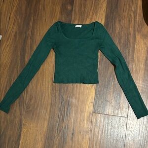 Ardene Forest Green Ribbed Crop Top